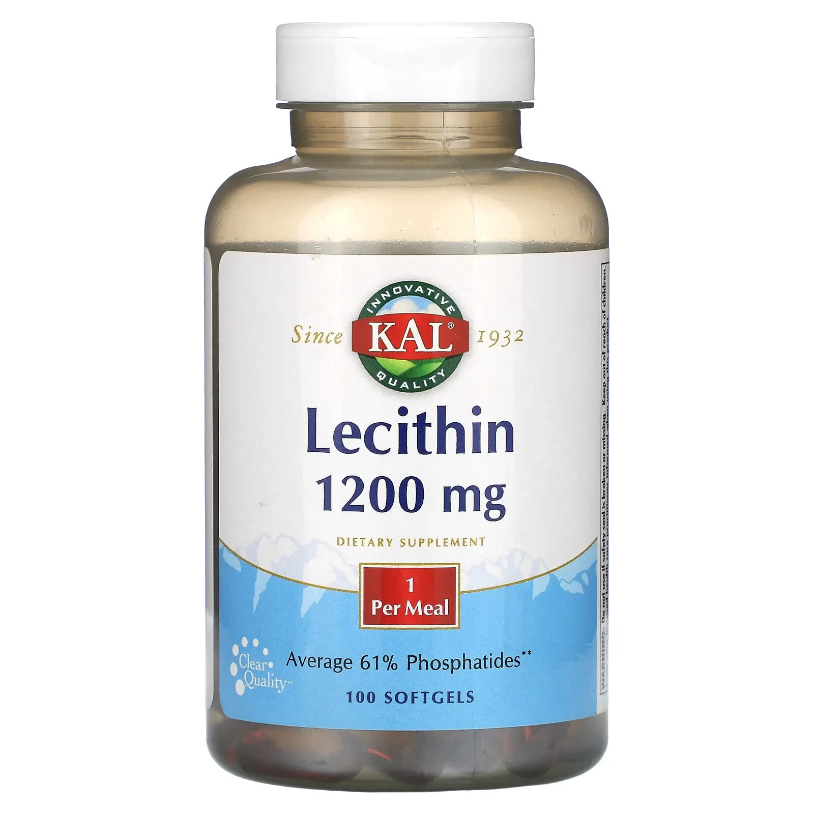 KAL, лецитин, 1200 мг, 100 капсул