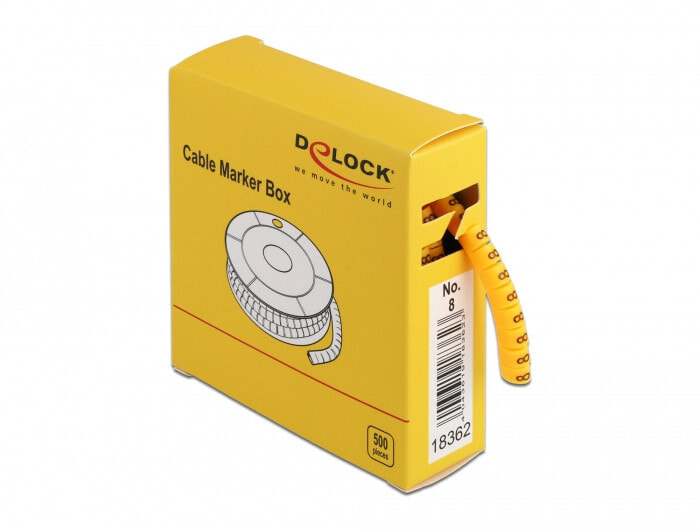 DeLOCK 18362 маркер для кабелей Желтый 500 шт
