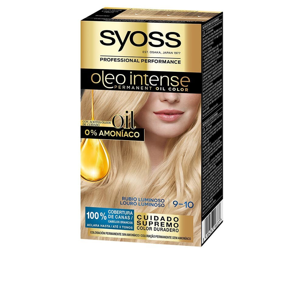 Syoss Olio Intense permanente Hair Color No. 9.10 Bright Blonde Стойкая масляная краска для волос без аммиака, оттенок яркий блондин