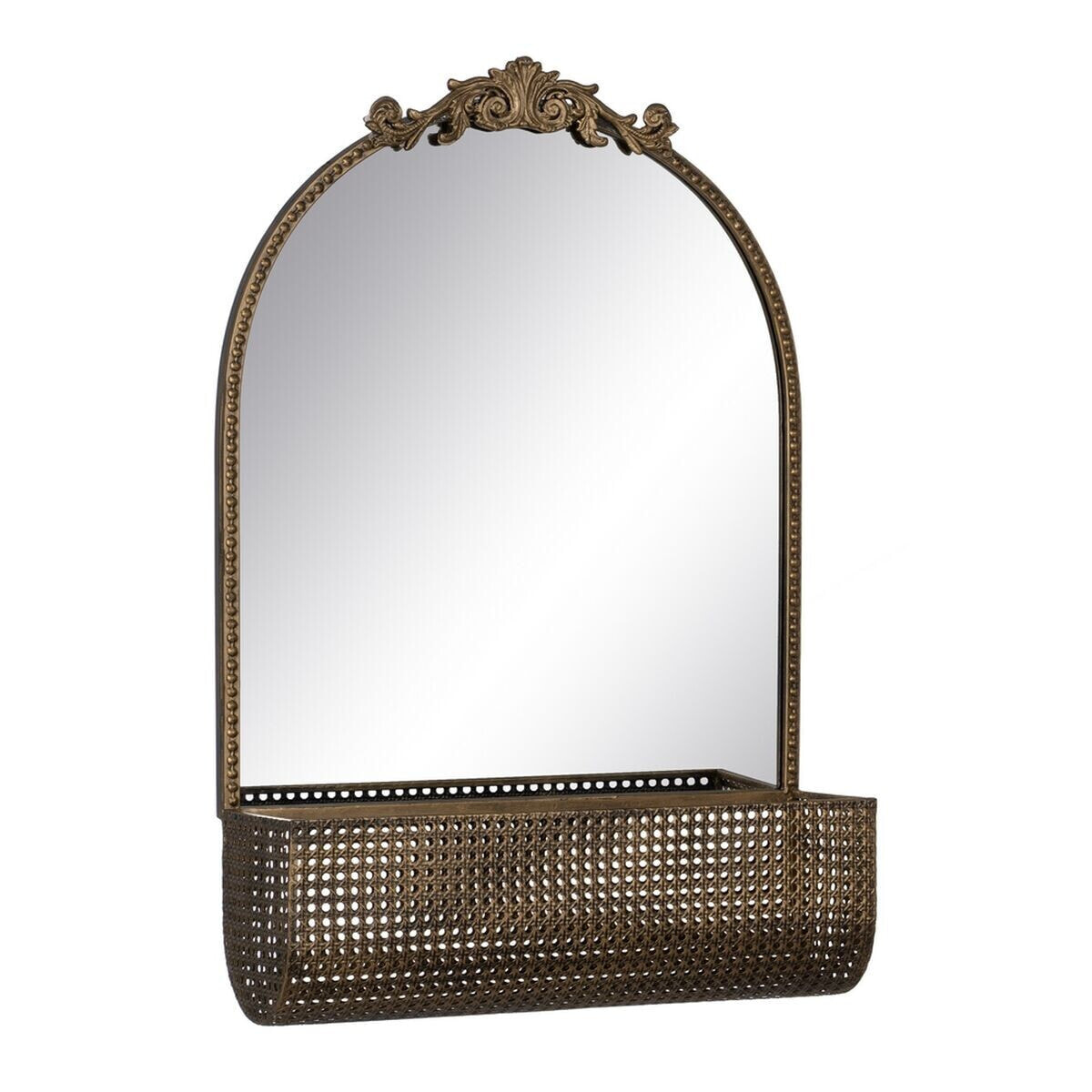 Настенное зеркало Позолоченный Стеклянный Железо 47 x 17,5 x 53 cm