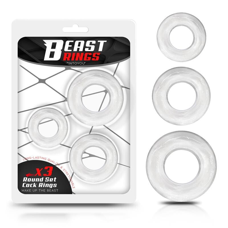 Эрекционное кольцо BEAST RINGS Set of 3 Cock Rings Flexible Clear