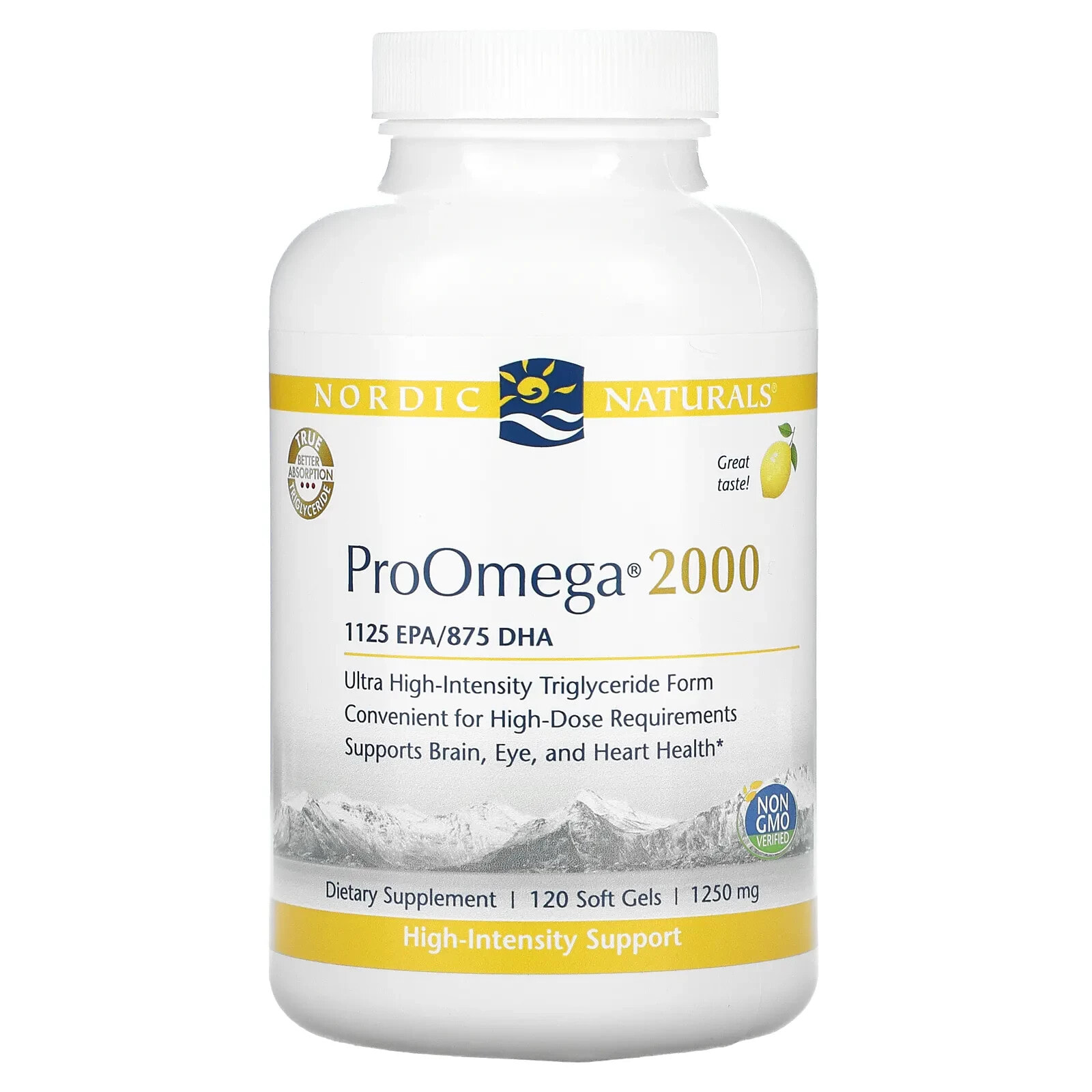 Nordic Naturals, ProOmega 2000, Lemon, 1250 mg, 60 Soft Gels