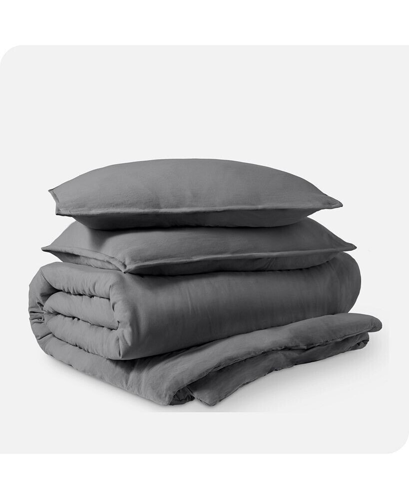 Bare Home ultra-Soft Sand washed Queen Duvet Cover & Sham Set