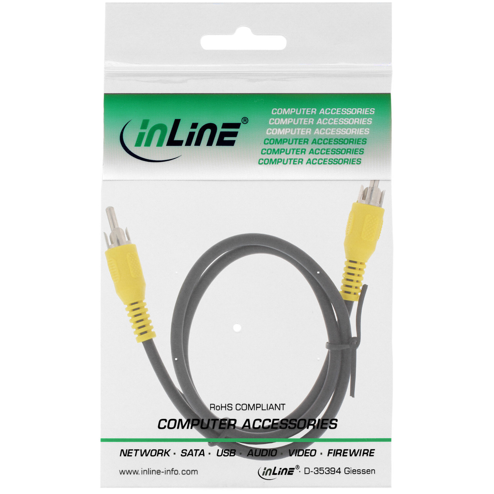 InLine 89937B композитный видео кабель 0,5 m RCA Черный