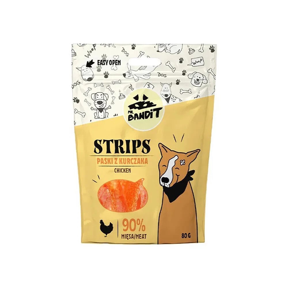 VET EXPERT Mr. Bandit Strips Chicken Strips dog treat 80g