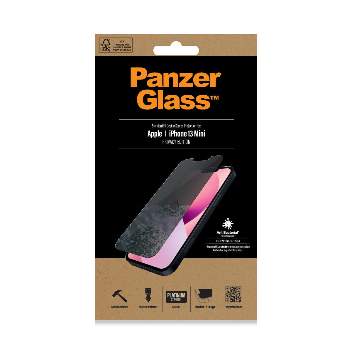 PanzerGlass P2741 защитная пленка / стекло для мобильного телефона  Прозрачная защитная пленка Apple 1 шт цвет черный — купить недорого с  доставкой, 16314050