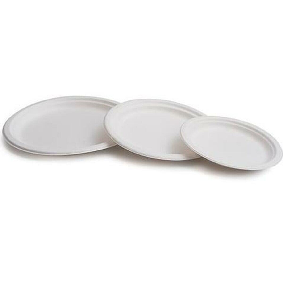 Plate Disposable White Biodegradable ø 22,5 cm