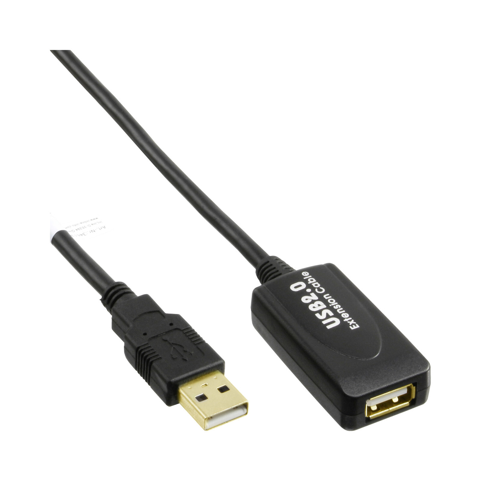 InLine 15m USB 2.0 A m/f USB кабель USB A Черный 34612I