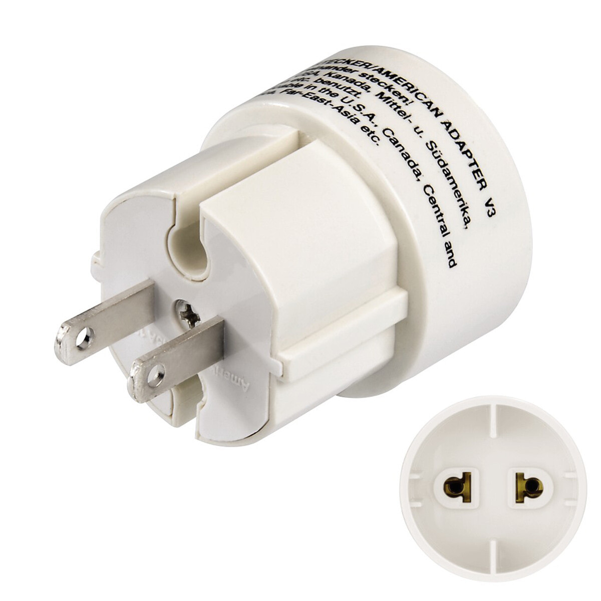 Hama American Plug адаптер питания / инвертор Белый 00044211