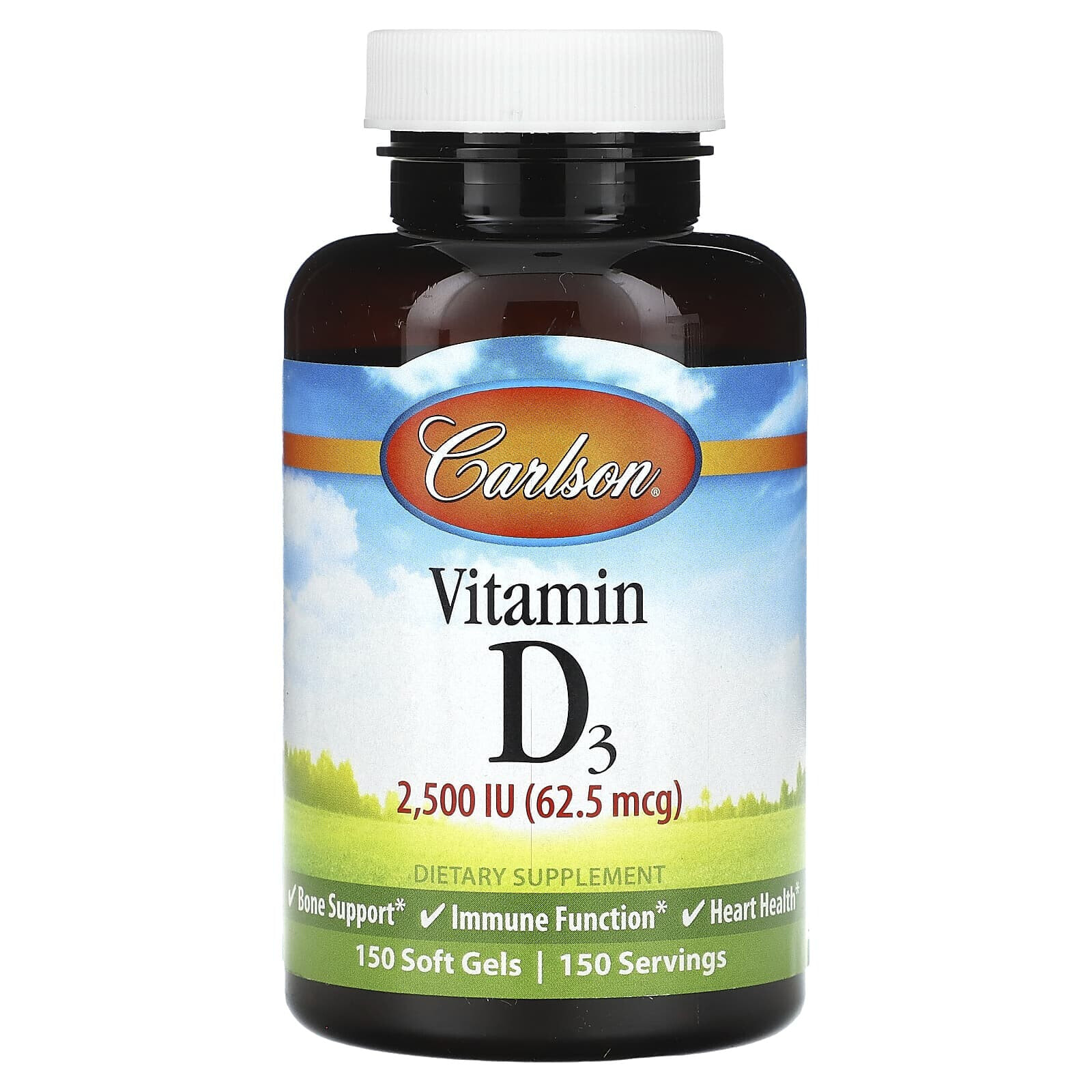 Carlson, Vitamin D3, 125 mg (5,000 IU), 120 Soft Gels
