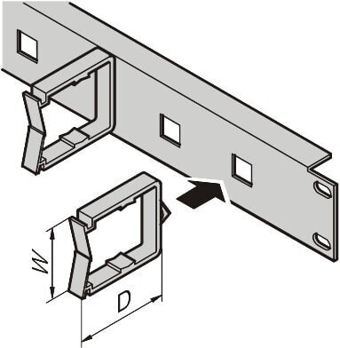 Schroff 19'' front panel with plastic cable eyes 20118-658