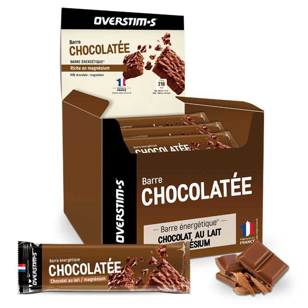 OVERSTIMS Magnesium 50g Milk Chocolate Energy Bars Box 28 Units