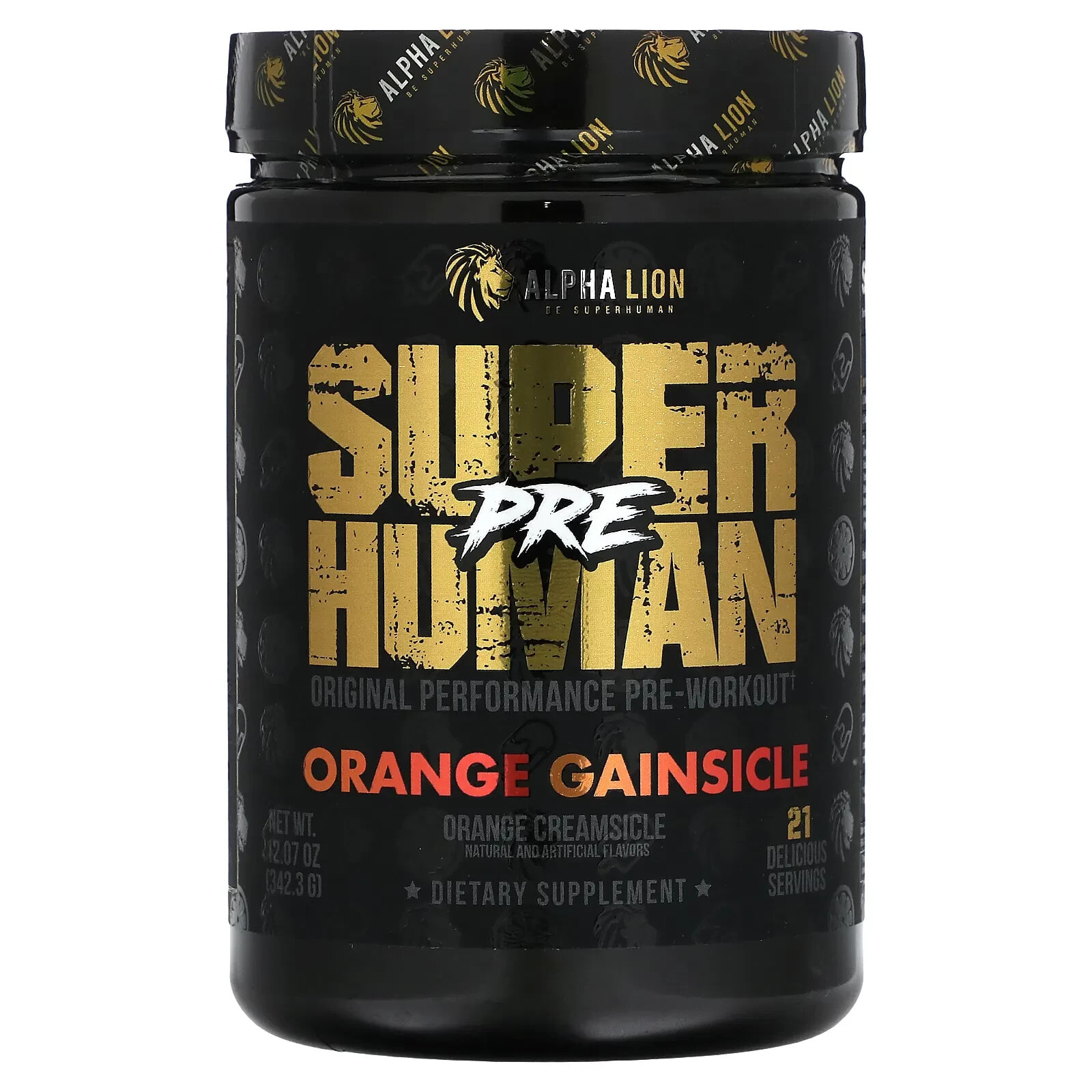 SuperHuman Pre, Orange Gainsicle, Orange Creamsicle, 12.07 oz (342.3 g)