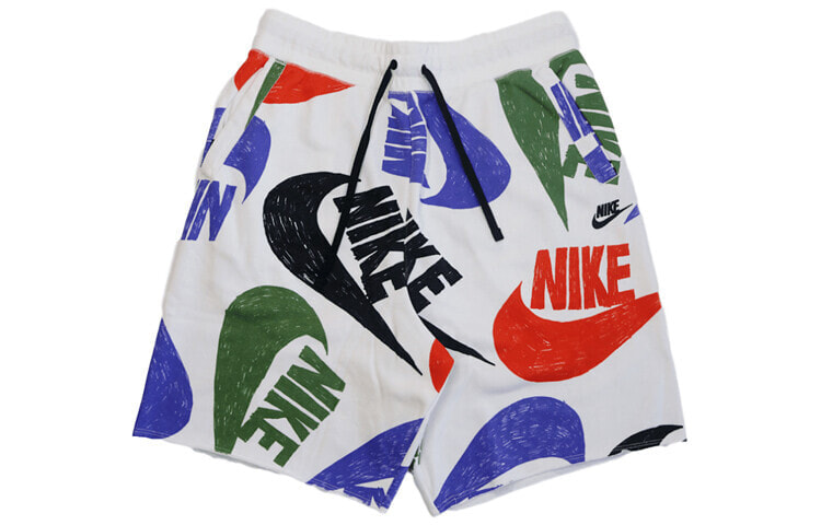Nike Logo运动跑步宽松五分短裤 男款 白色 送礼推荐 / Шорты Nike Logo CJ4407-891