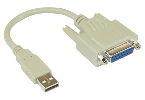 InLine 33101 кабельный разъем/переходник USB A DB15 Бежевый