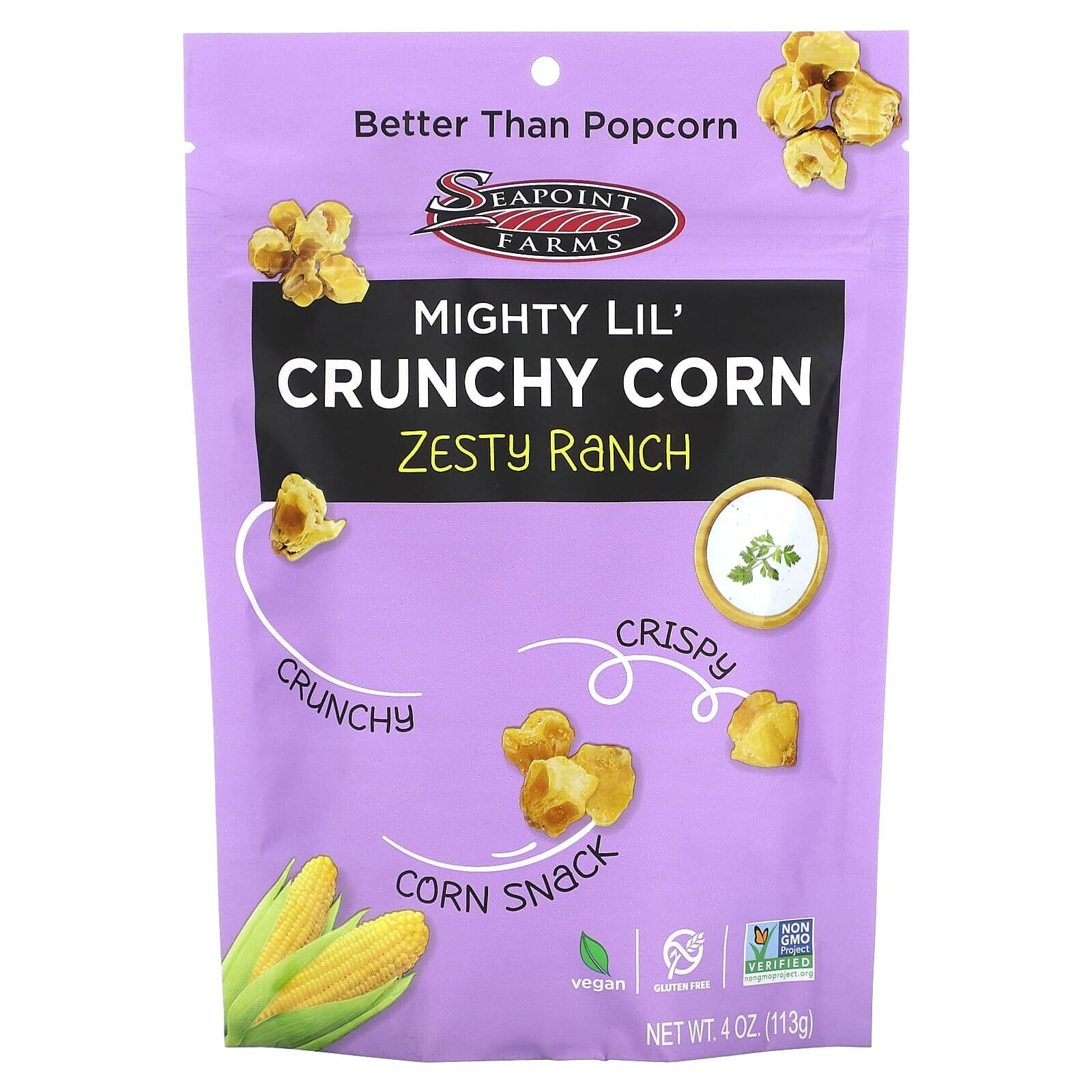 Mighty Lil' Crunchy Corn, Zesty Ranch, 4 oz (113 g)