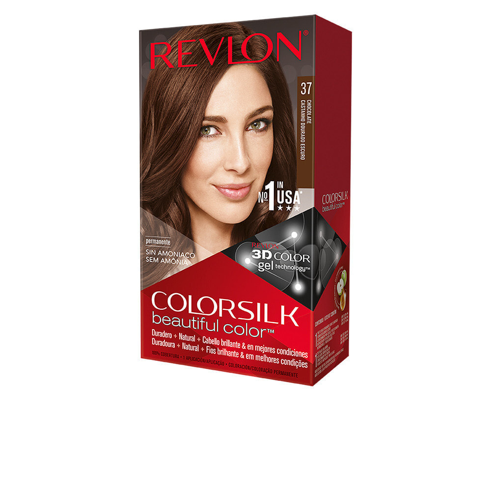 Revlon ColorSilk Beautiful Color No. 37 Chocolate Стойкая краска для волос без аммиака, оттенок  шоколадный