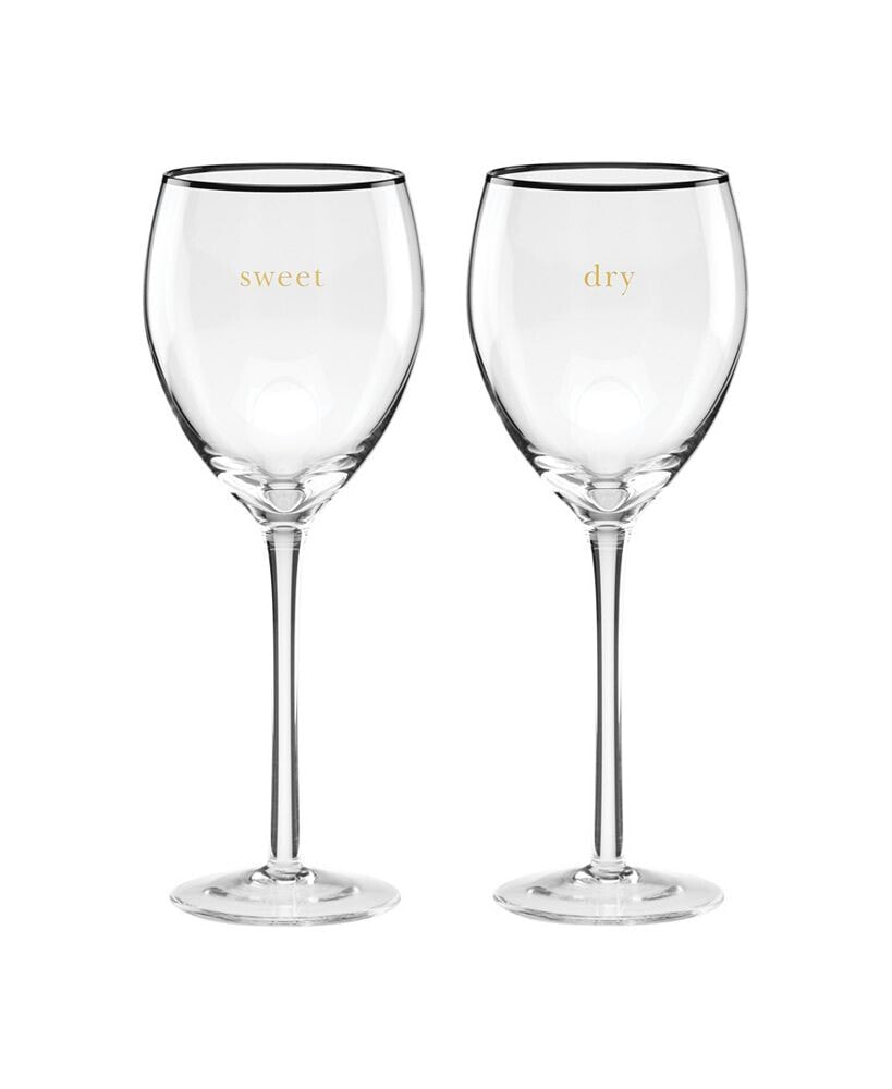 Kate Spade cheers to Us Sweet Dry Wine Glasses Set, 2 Piece