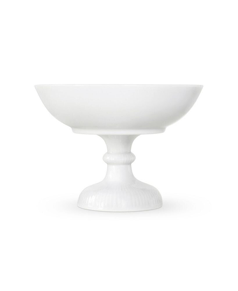 White Fluted Bowl on Foot 6
