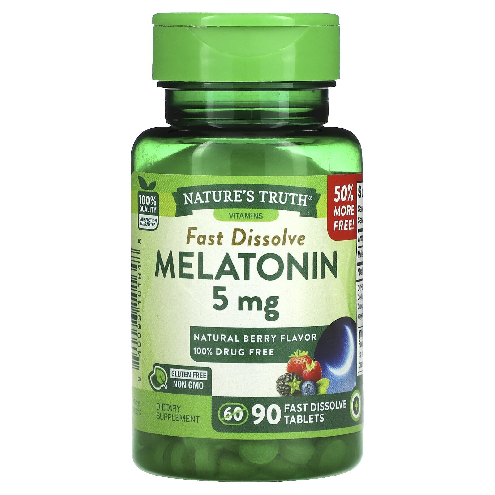 Melatonin, Natural Berry, 3 mg, 180 Fast Dissolve Tablets