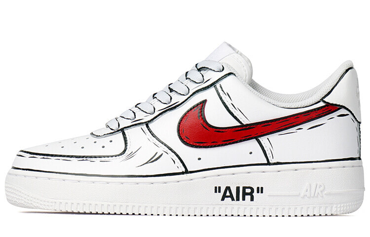 【定制球鞋】 Nike Air Force 1 Low 07 红色信号 合成革 低帮 板鞋 男款 红白 / Кроссовки Nike Air Force 1 Low 07 CW2288-111