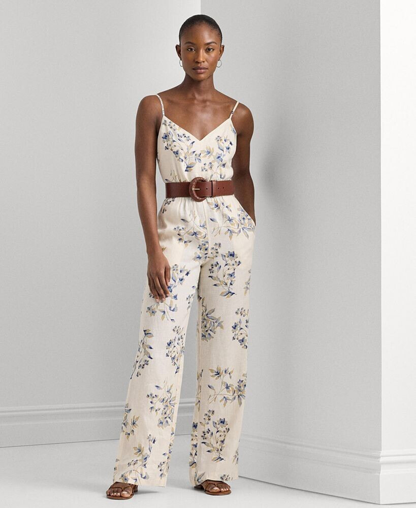 Lauren Ralph Lauren women's Belted Floral Jumpsuit