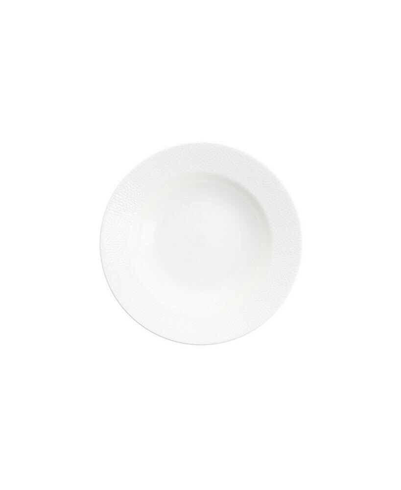 Fortessa amanda White Set/4 Embossed Rim Soup Plate 9.5