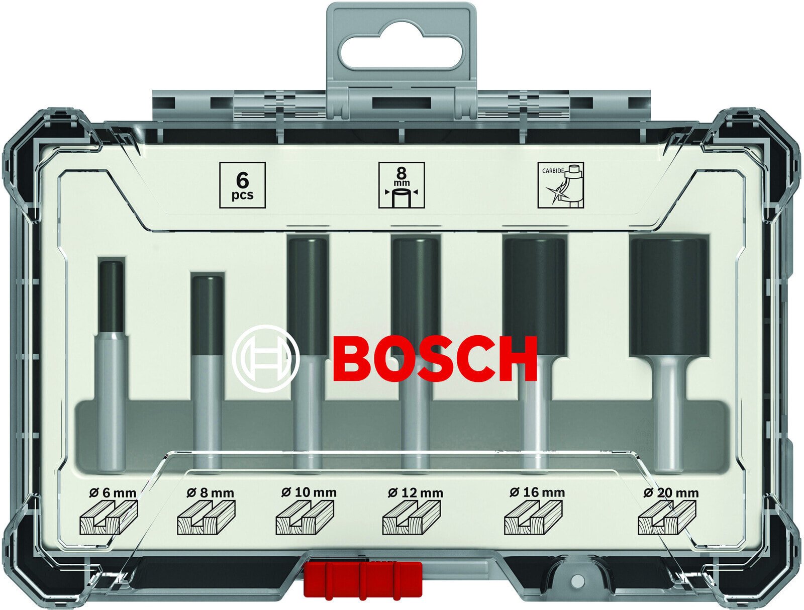 Bosch 6 tlg Nutfräser Set 6mm Schaft