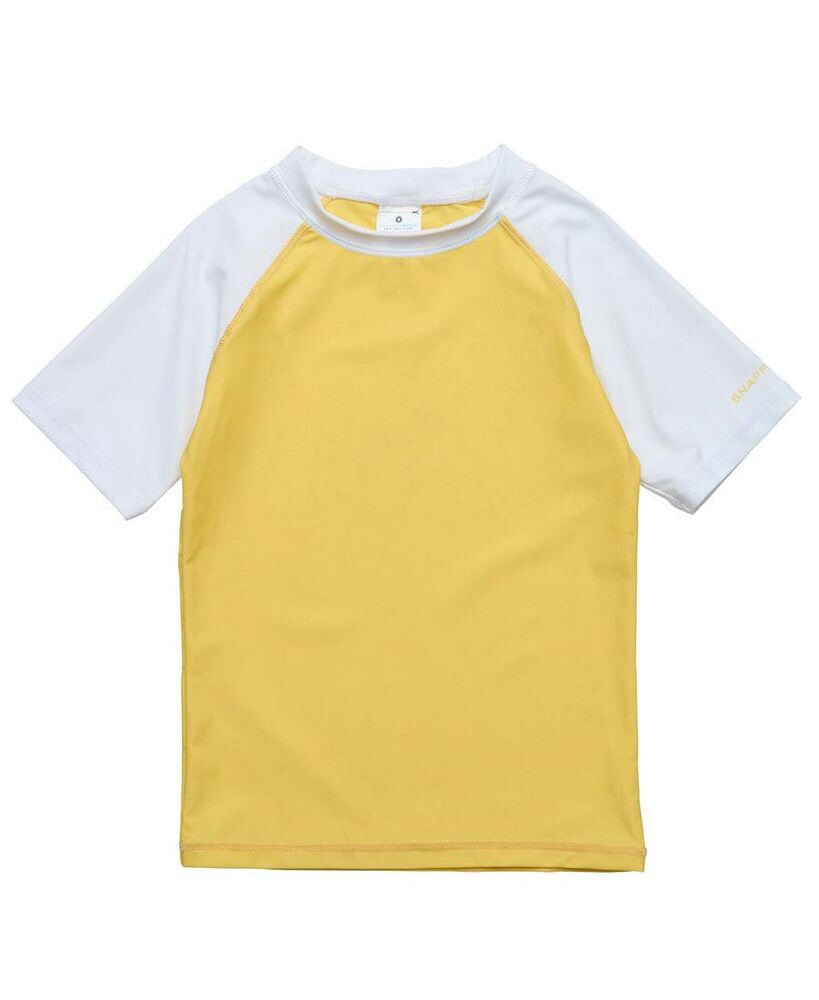 Toddler|Child Boys Yellow White Sleeve Sustainable SS Rash Top