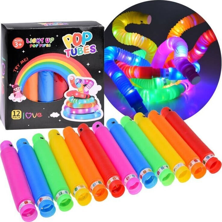 Jokomisiada POP TUBE rurki sensoryczne świecące LED 12szt ZA4709