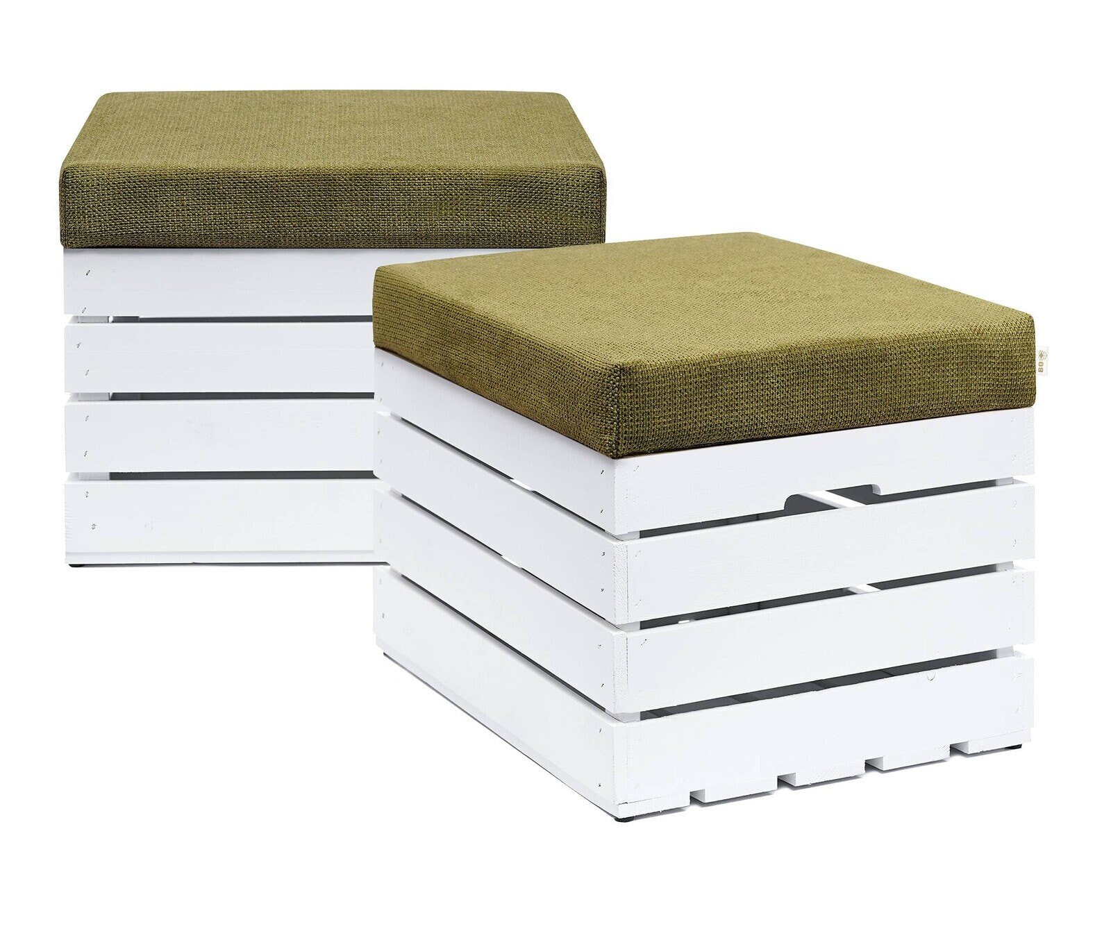 Sitzhocker mit Stauraum WHITE 2er Set