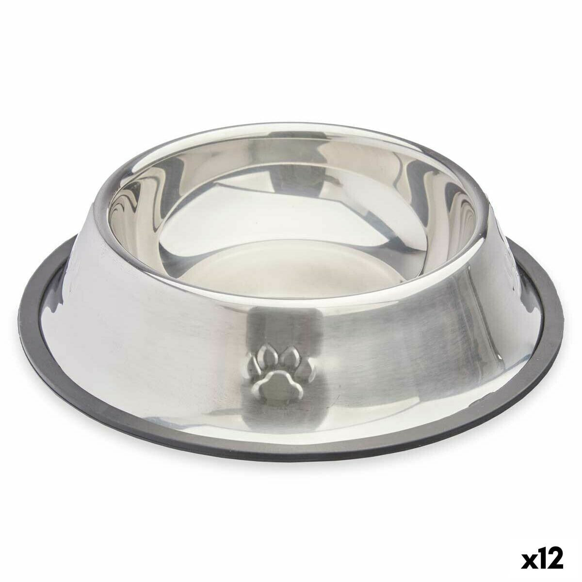 Кормушка для собак Серебристый Серый Резина Металл 22 x 6 x 22 cm (12 штук)
