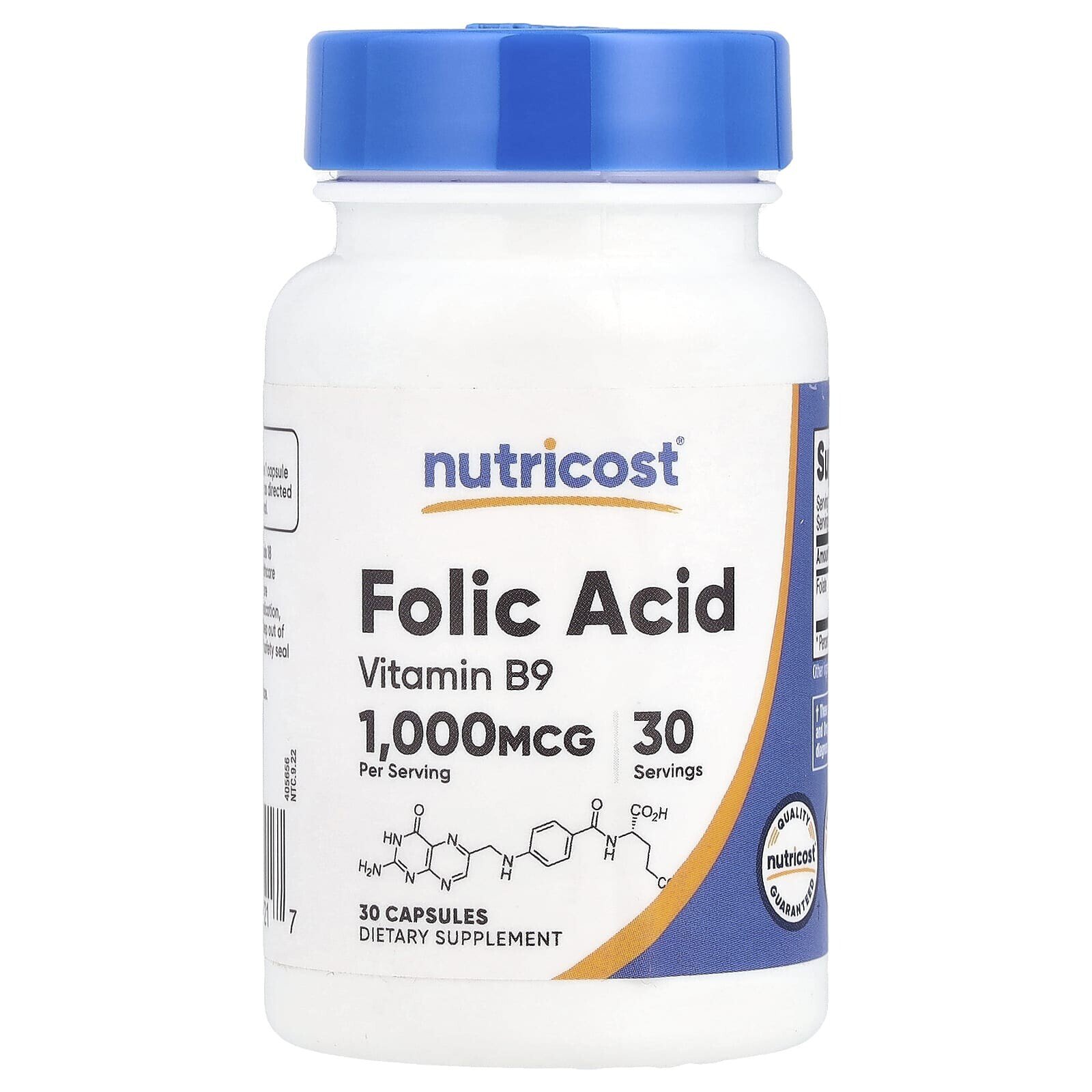 Folic Acid, 1,000 mcg, 30 Capsules