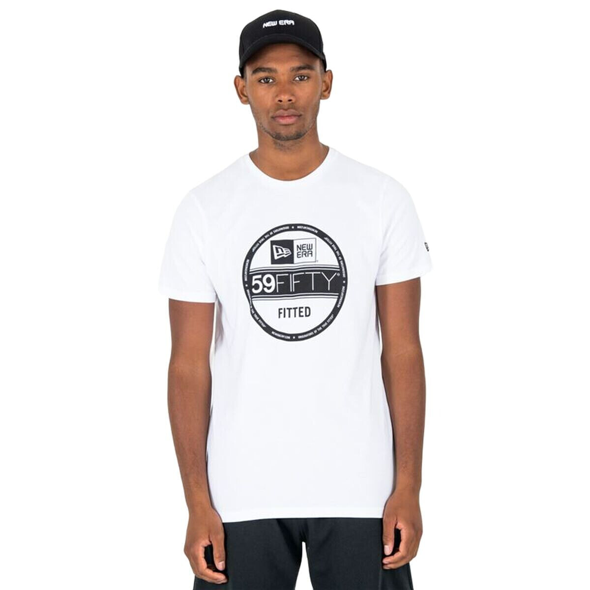 Men’s Short Sleeve T-Shirt New Era Essential Visor Sticker White