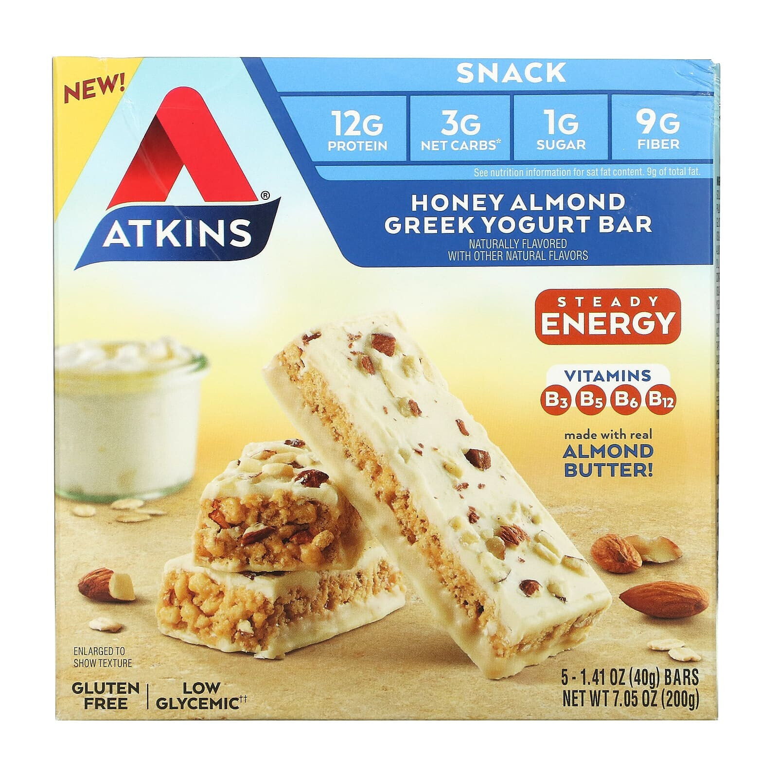 Atkins, Snack, Triple Chocolate, шоколадные батончики, 5 батончиков по 40 г (1,41 унции)