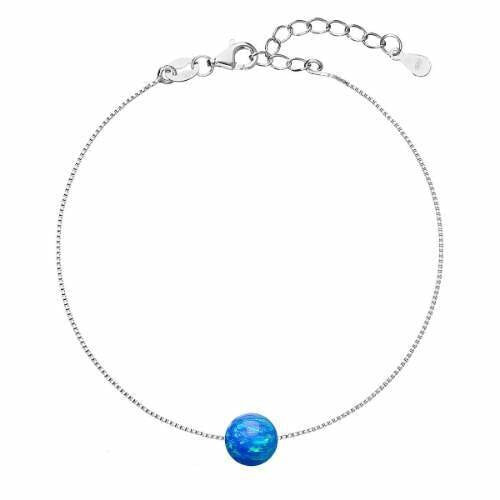 Женский браслет Evolution Group Charming bracelet with blue synthetic opal 13019.3 blue