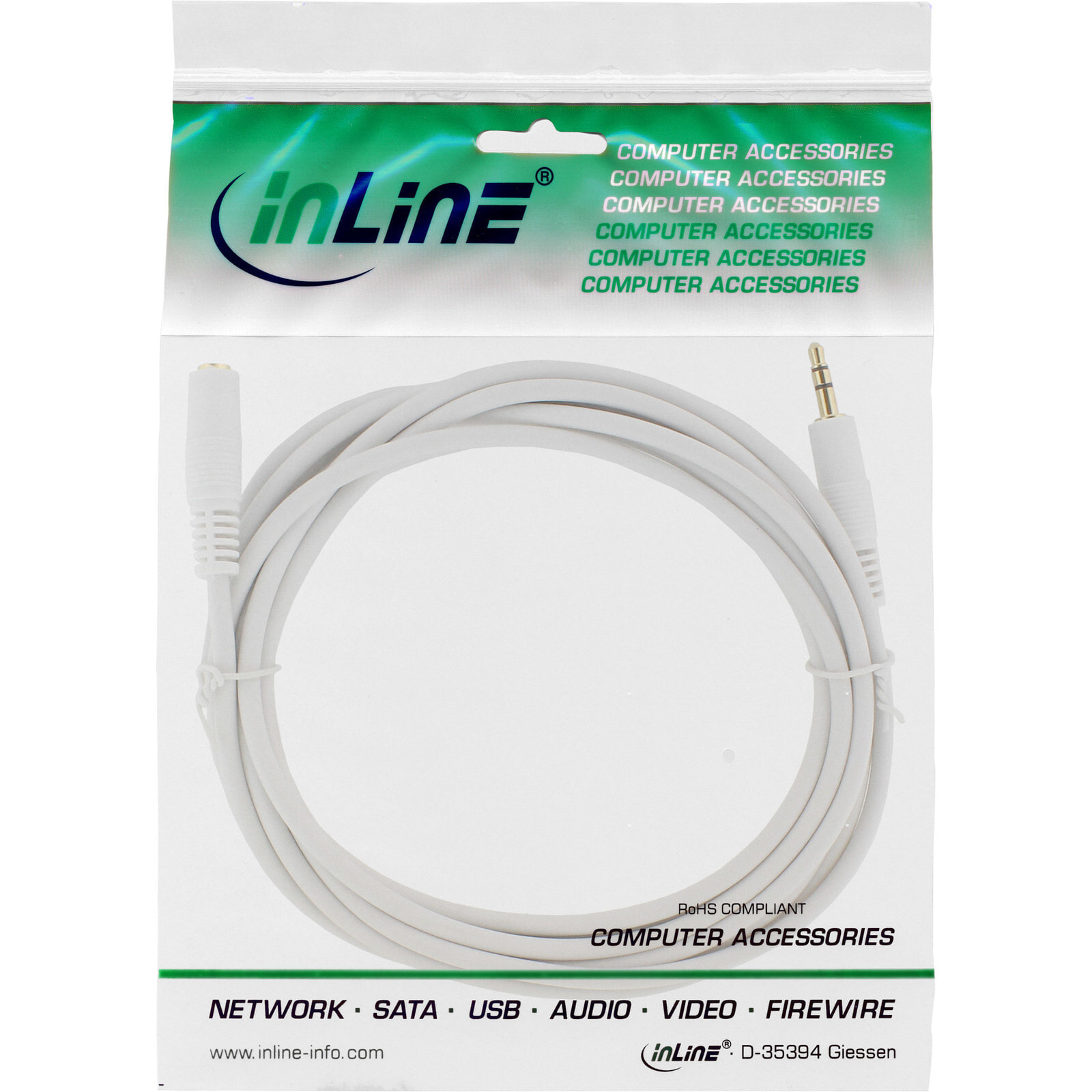 InLine 99934W аудио кабель 1 m 3,5 мм Белый
