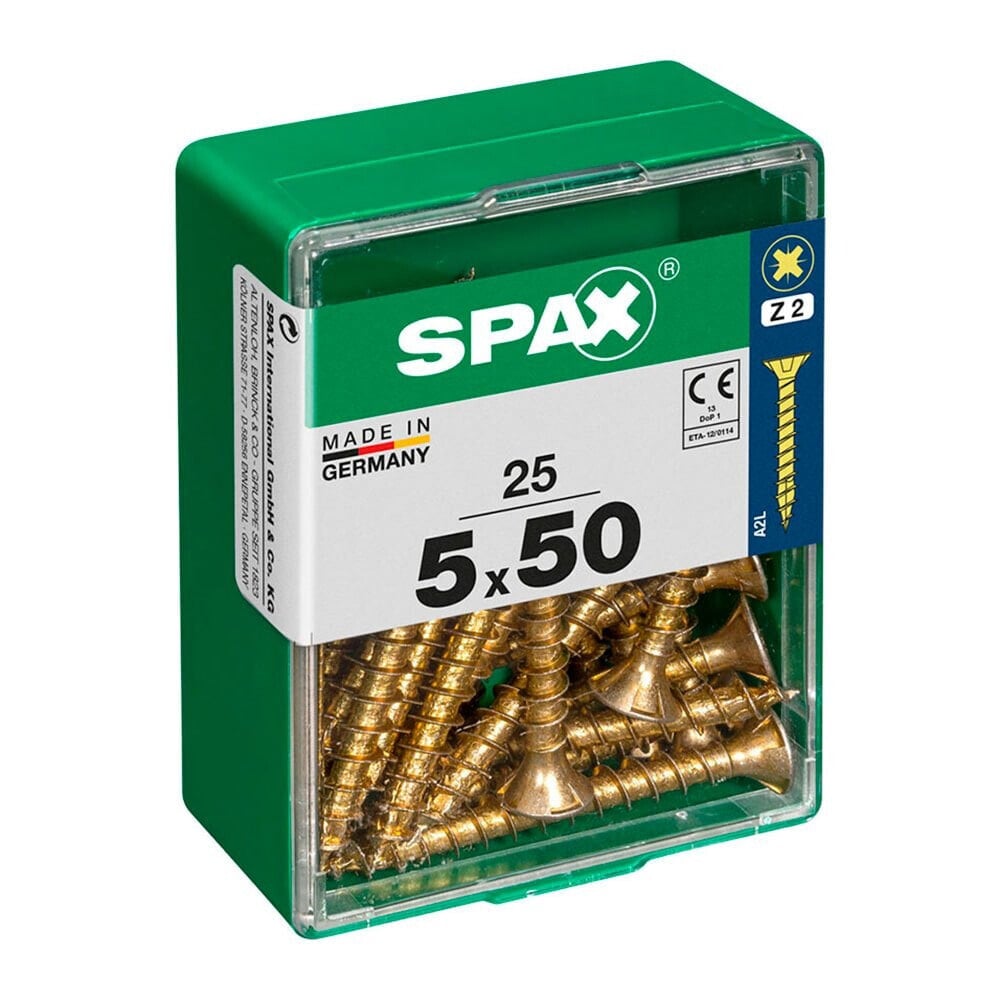 SPAX Yellox 5.0x50 mm Flat Head Wood Screw 25 Units