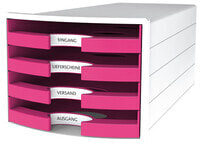 HAN IMPULS - Plastic - Polystyrene - Pink - White - C4 - A4 - Landscape - 4 drawer(s)