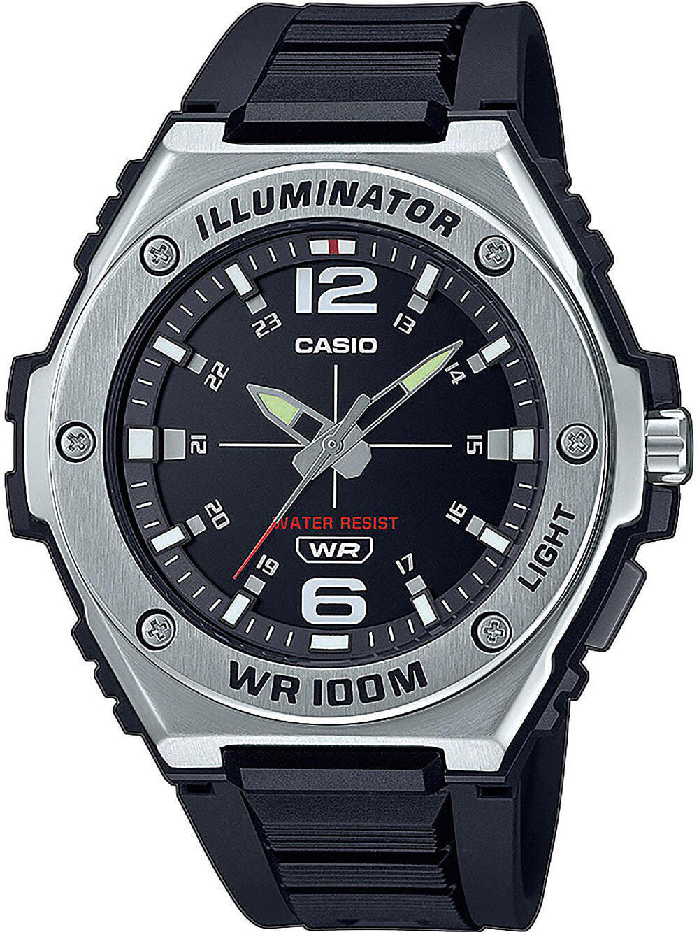 Мужские наручные часы с черным браслетом Casio MWA-100H-1AVEF Collection mens 50mm 10ATM