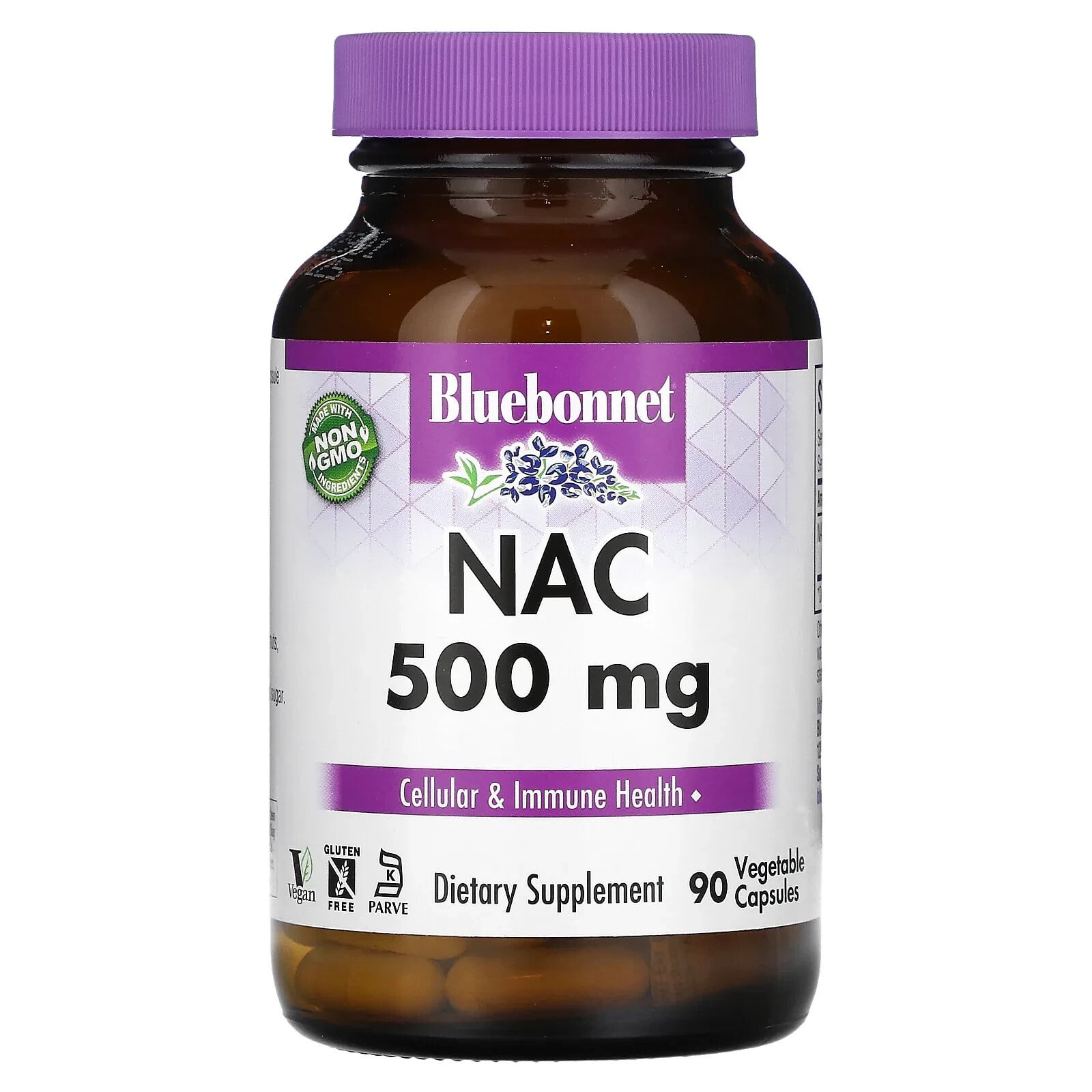 Bluebonnet Nutrition, NAC, 500 мг, 90 растительных капсул