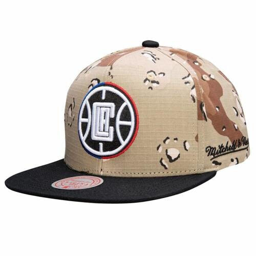 Мужская бейсболка с логотипом Mitchell&Ness Czapka z daszkiem Mitchell & Ness NBA Choco Camo Snapback Los Angeles Clippers