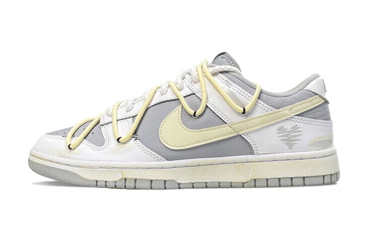 【定制球鞋】 Nike Dunk Low Retro 解构 双鞋带 复古做旧 慵懒 百搭 低帮 板鞋 男款 灰白黑 / Кроссовки Nike Dunk Low Retro DJ6188-003