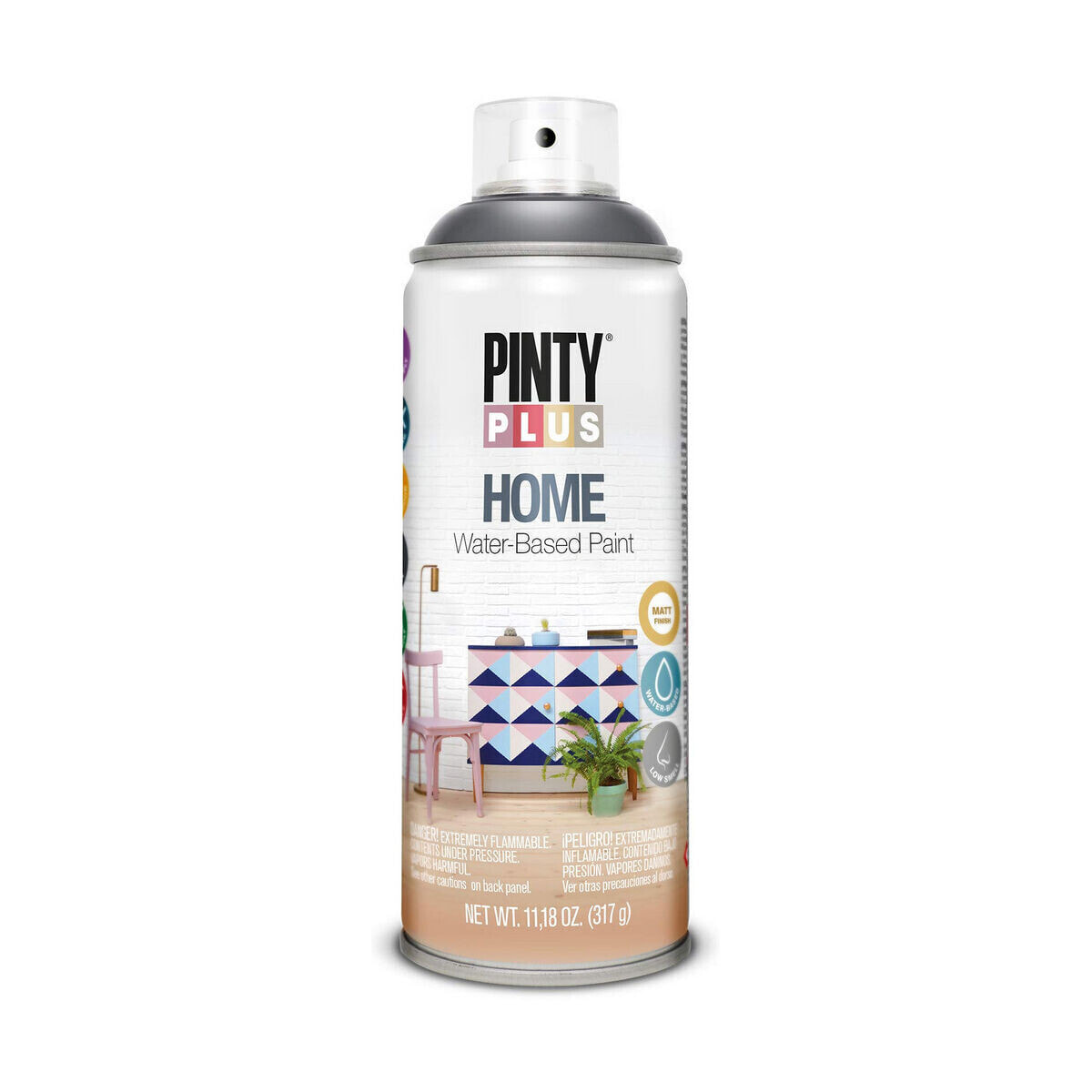 Аэрозольная краска Pintyplus Home HM438 400 ml Чёрный