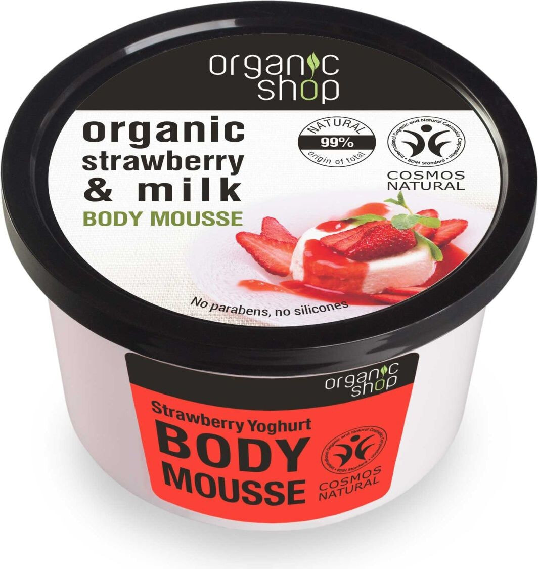 Organic Shop Strawberry Yoghurt Body Mousse Мусс для тела с ароматом клубничного йогурта  250 мл