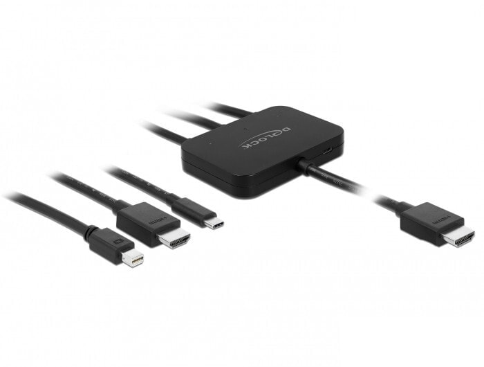 DeLOCK 85830 видео кабель адаптер HDMI Тип A (Стандарт) HDMI + Mini DisplayPort + USB Type-C Черный