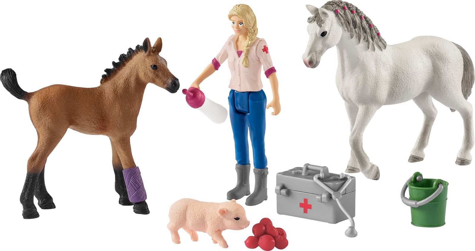 schleich Farm World Vet visiting mare and foal 42486