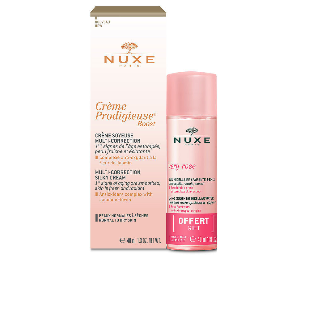 Nuxe Creme Prodigieuse Boost Silky Cream Set Набор: Мультикорректирующий крем для нормальной и комбинированной кожи 40 мл + Успокаивающая мицеллярная вода для лица и глаз 40 мл
