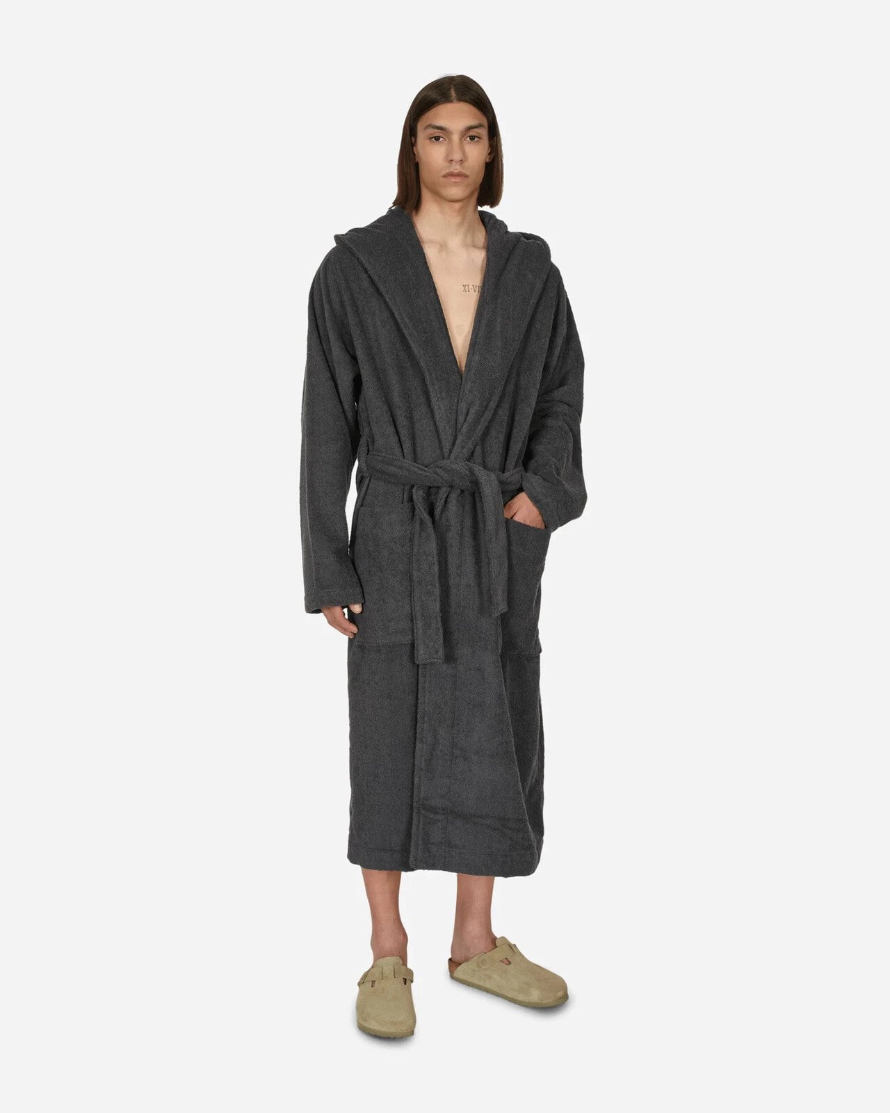 Hooded Bathrobe Ash Black