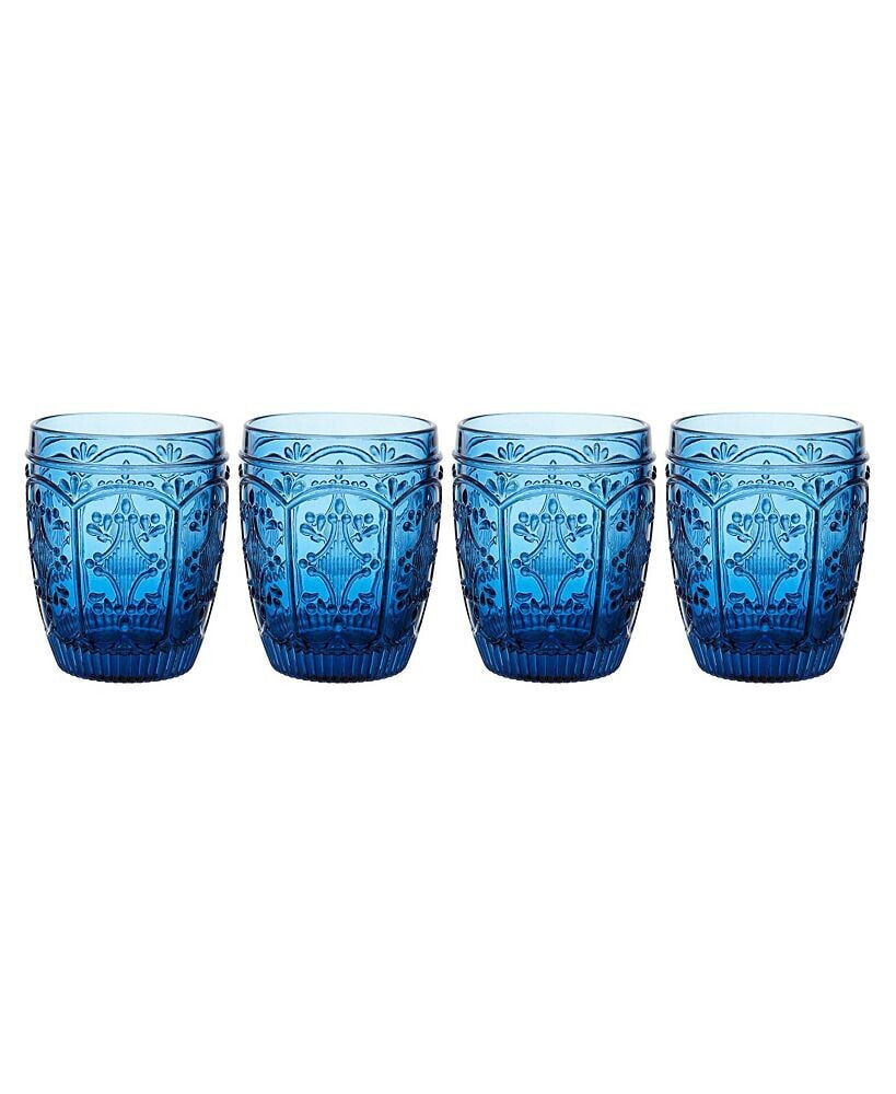 Fitz and Floyd trestle 10-oz Double Old Fashioned Glasses 4-Piece Set
